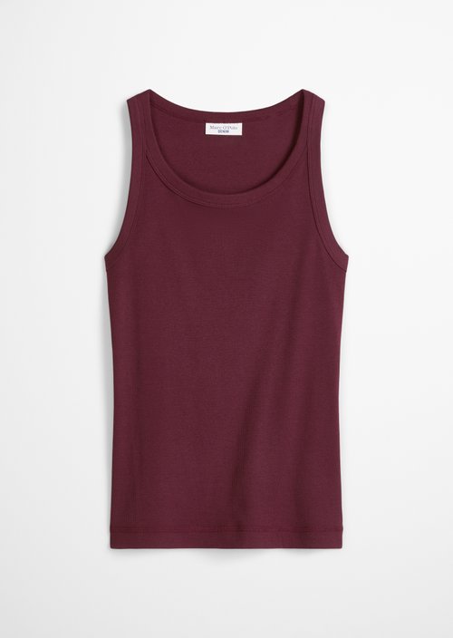 DfC ribbed tank top slim — Merlot Red
