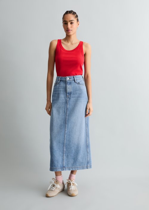 DfC ribbed tank top slim — Carmine Red