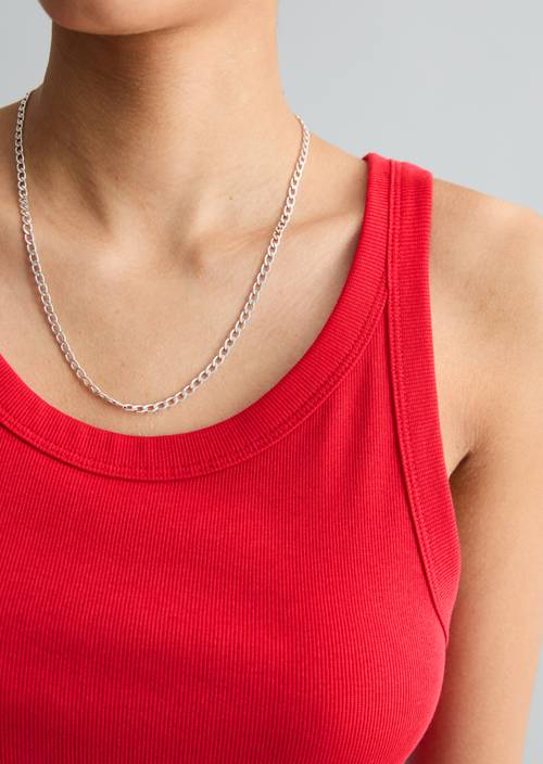 DfC Ripp-Tanktop slim Carmine Red in Detailansicht