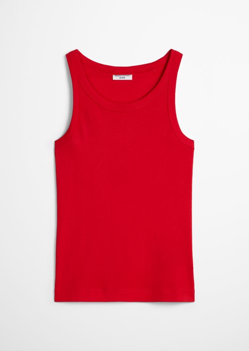 DfC ribbed tank top slim — Carmine Red