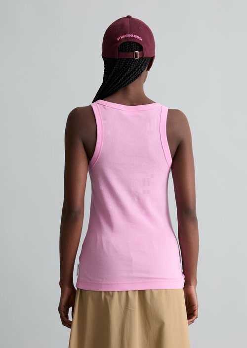DfC ribbed tank top slim — Pale Bubblegum