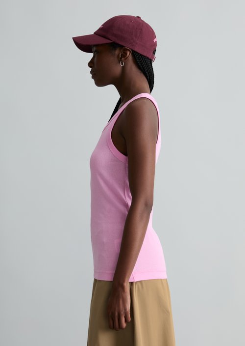 DfC ribbed tank top slim — Pale Bubblegum
