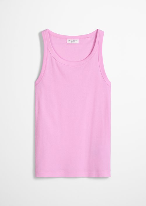 DfC ribbed tank top slim — Pale Bubblegum