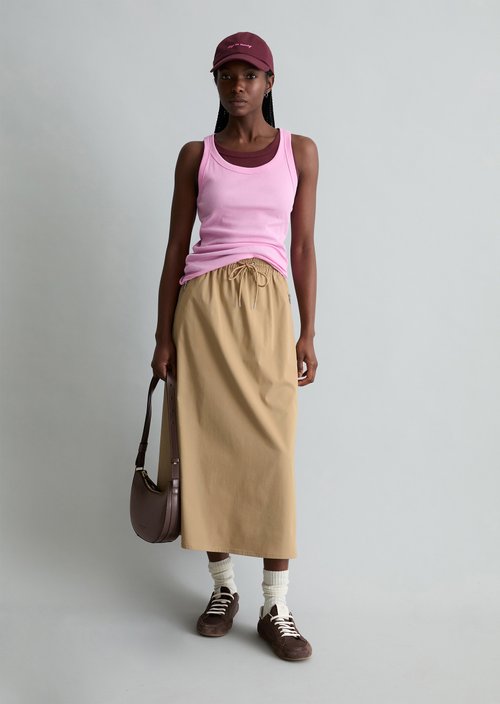 DfC ribbed tank top slim — Pale Bubblegum
