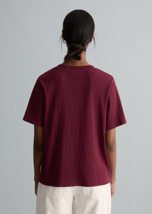 DfC slub jersey T-shirt loose — Merlot Red