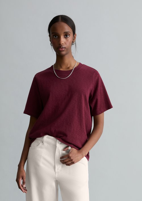 DfC slub jersey T-shirt loose — Merlot Red