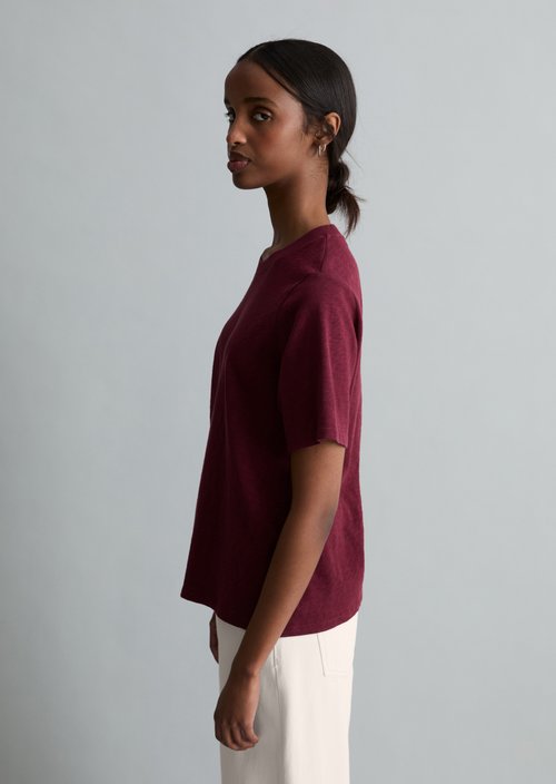 DfC slub jersey T-shirt loose — Merlot Red