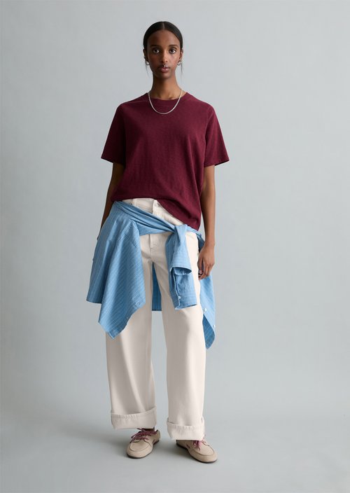 DfC slub jersey T-shirt loose — Merlot Red