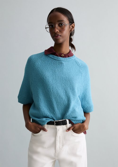Regular short-sleeved sweater — Blue Dawn