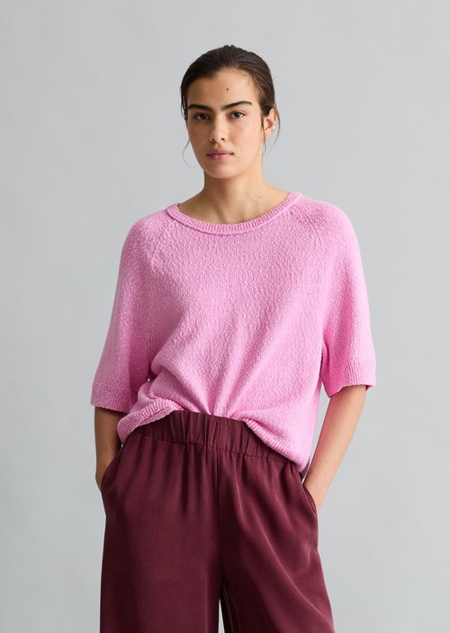 Regular short-sleeved sweater — Pale Bubblegum