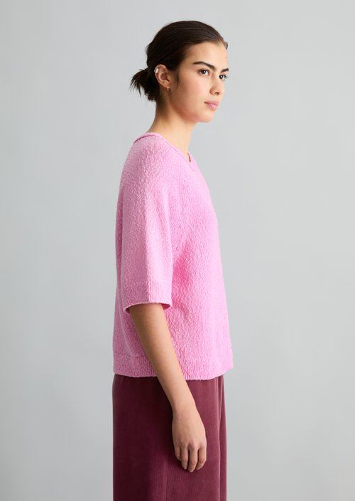 Regular short-sleeved sweater — Pale Bubblegum