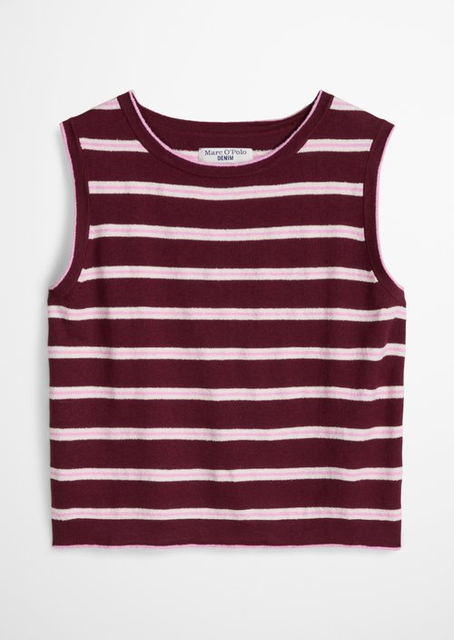 Sleeveless knitted sweater regular — Dark Pink