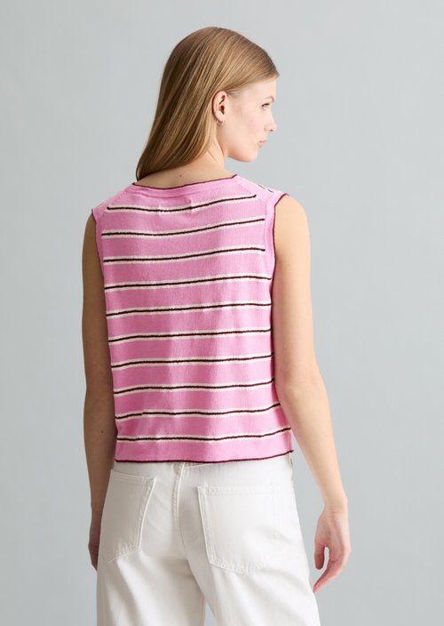 Sleeveless knitted sweater regular — Light Pink
