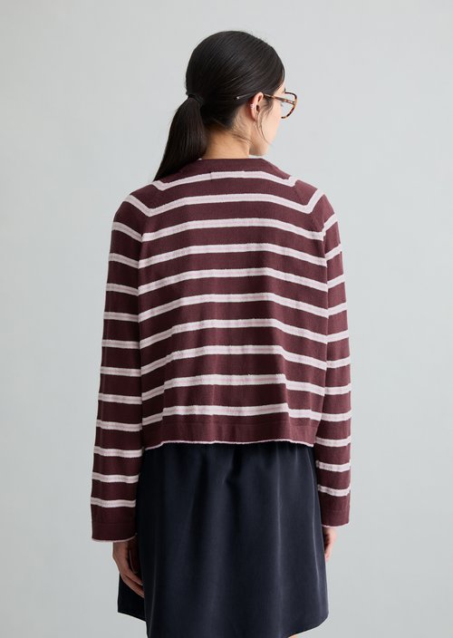Regular striped cardigan — Dark Pink