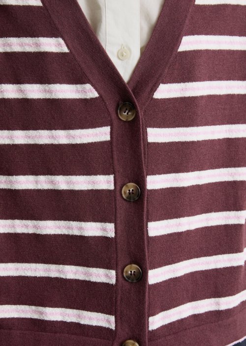 Regular striped cardigan — Dark Pink