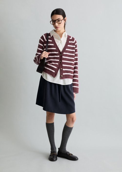 Regular striped cardigan — Dark Pink