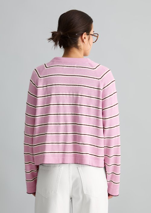 Regular striped cardigan — Light Pink