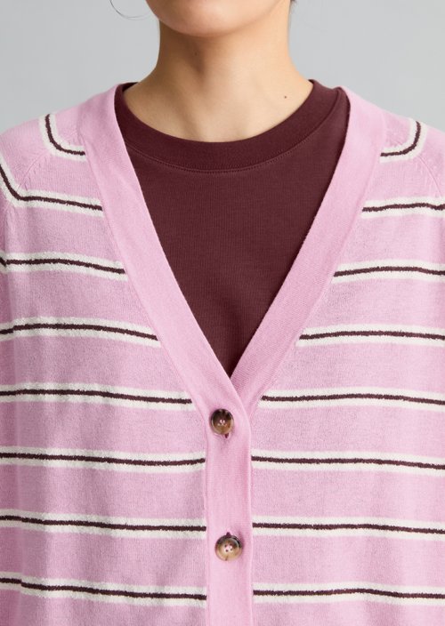 Regular striped cardigan — Light Pink
