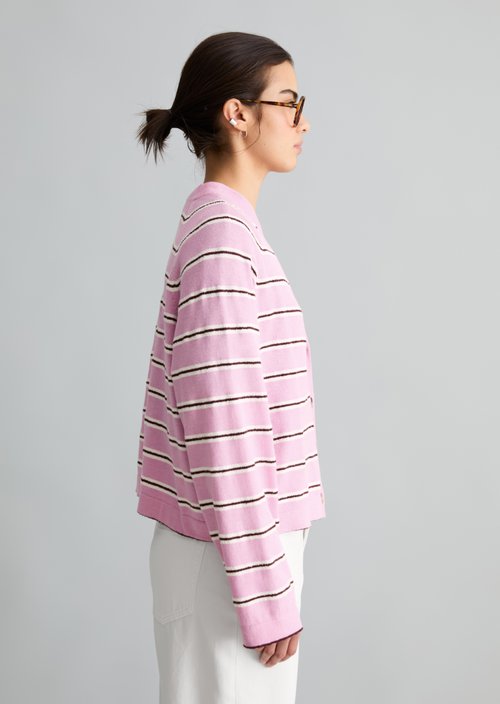 Regular striped cardigan — Light Pink