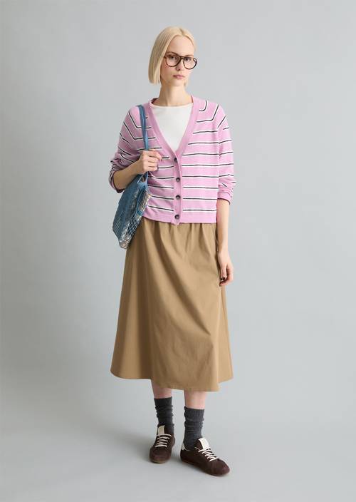 Regularny kardigan w paski Light Pink w widoku z przodu