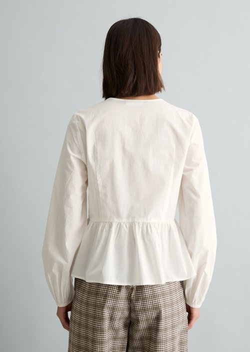 Relaxed bow blouse — Silky White
