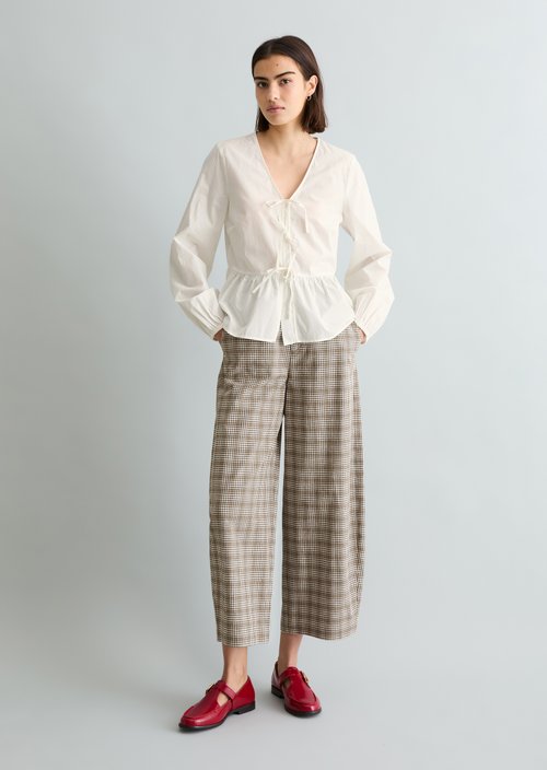 Relaxed bow blouse — Silky White