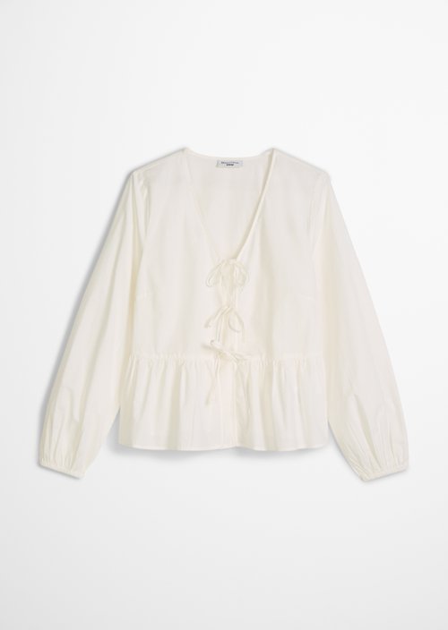 Relaxed bow blouse — Silky White