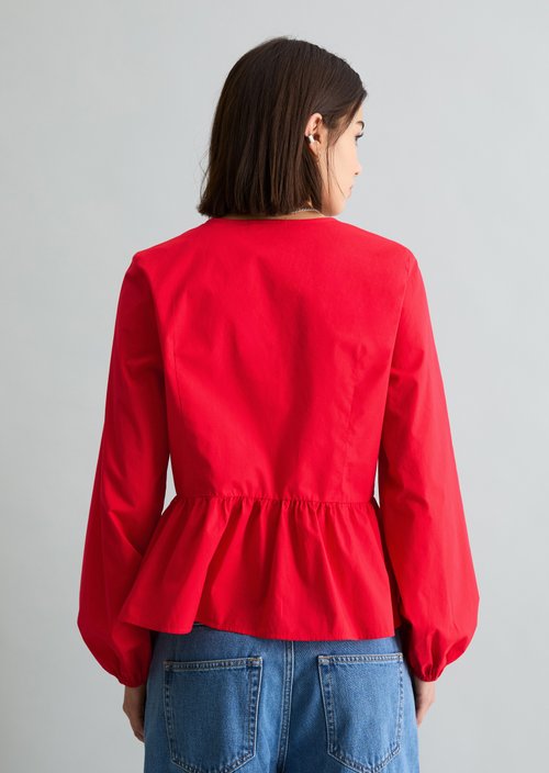 Relaxed bow blouse — Carmine Red