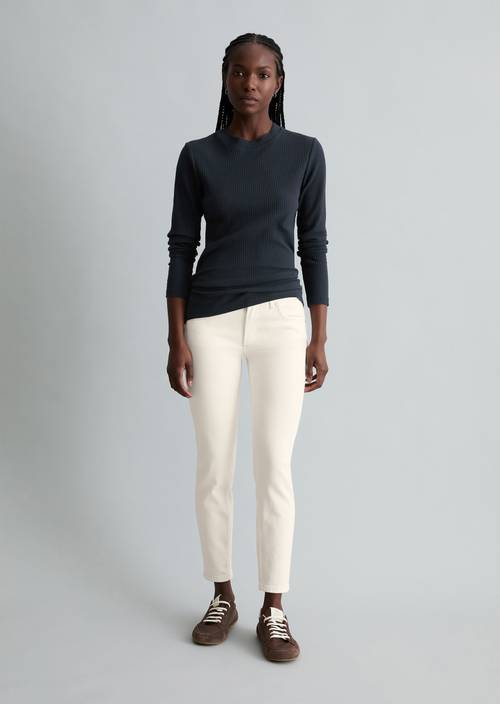 Jeans modèle Alva slim cropped White en vue de face