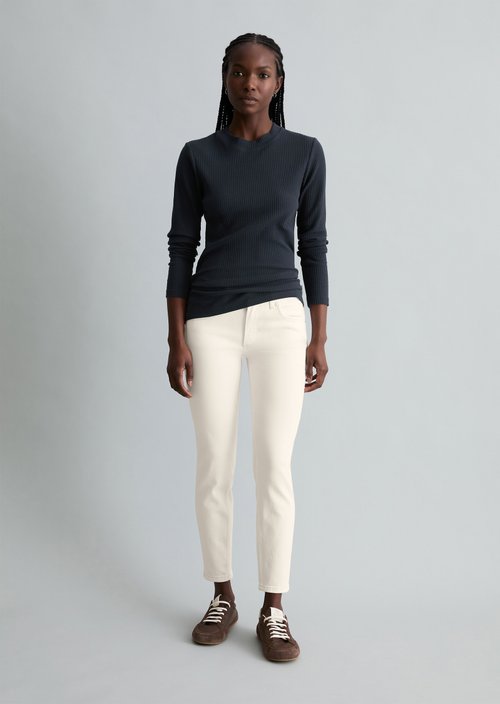Jeans model Alva slim cropped — White