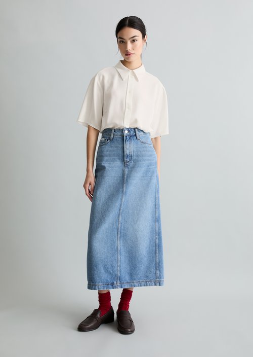 Regular maxi denim skirt — Medium Blue