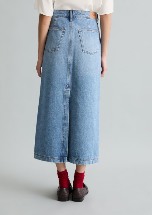 Regular maxi denim skirt — Medium Blue (alternate view)
