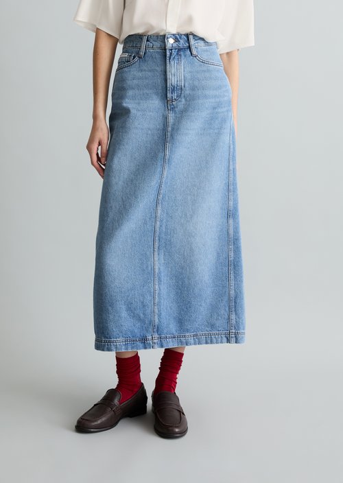 Regular maxi denim skirt — Medium Blue