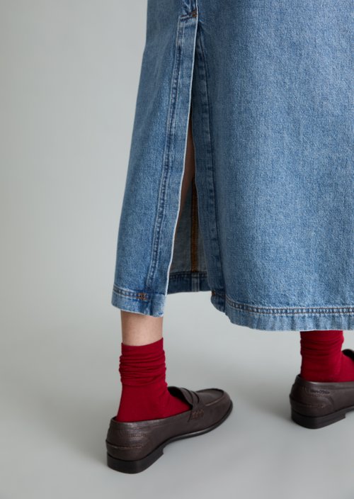 Regular maxi denim skirt — Medium Blue