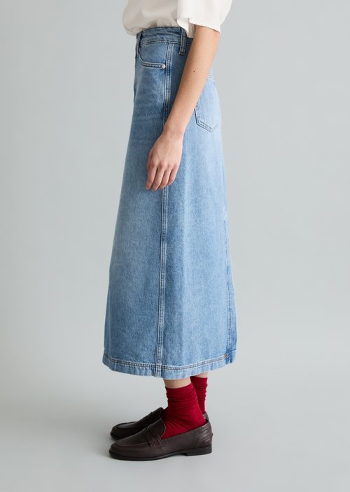 Regular maxi denim skirt — Medium Blue