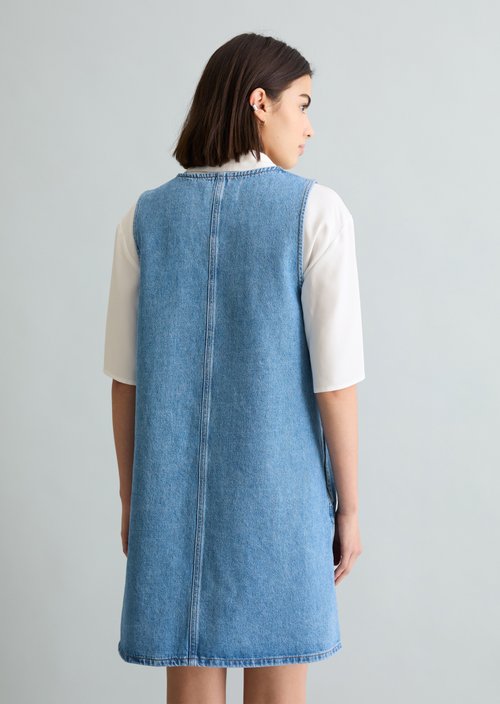 Mini jeans dress loose — Medium Blue