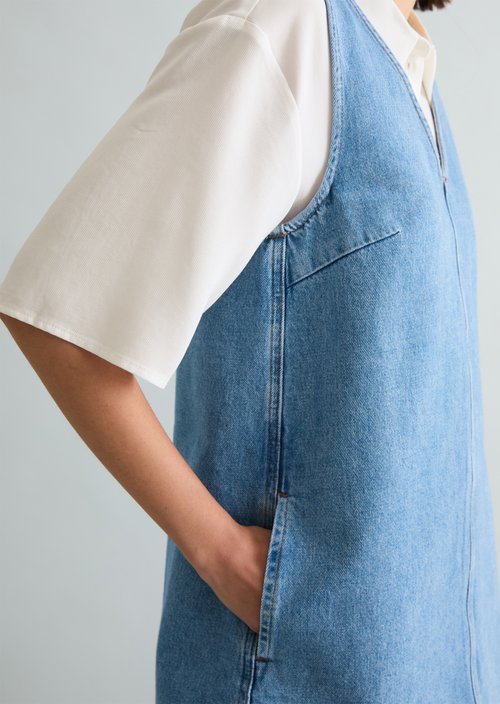 Mini jeans dress loose — Medium Blue