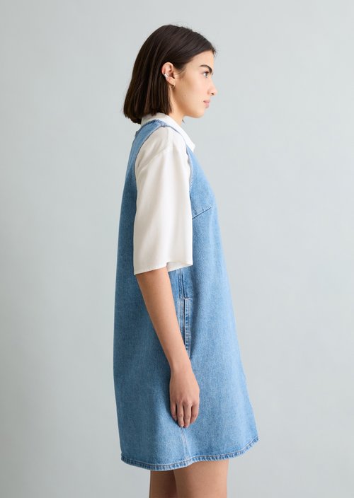 Mini jeans dress loose — Medium Blue