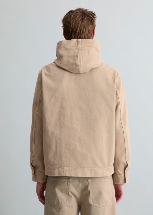 Regular hooded denim blouson — Light Beige (alternate view)