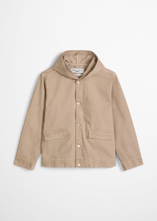 Regular hooded denim blouson — Light Beige