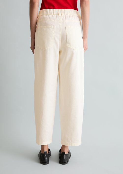 Barrel pants cropped — Creamy White