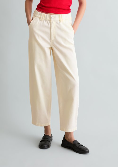 Barrel pants cropped — Creamy White