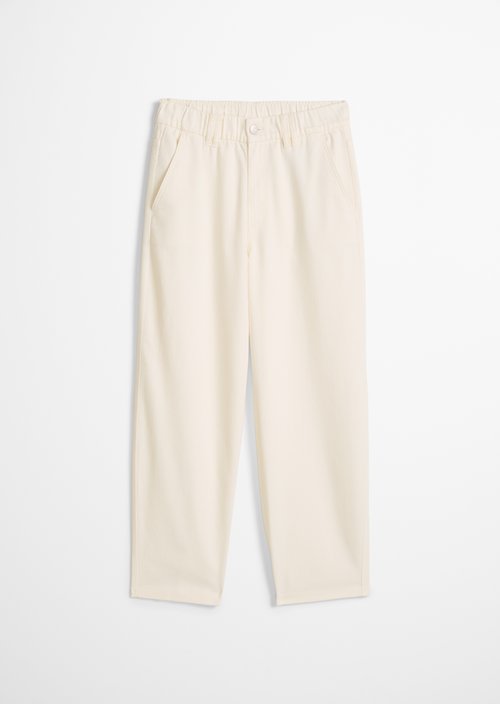 Barrel pants cropped — Creamy White