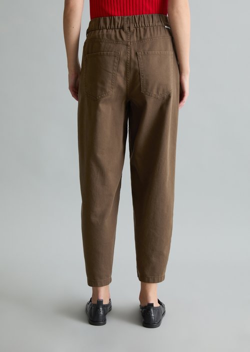 Barrel pants cropped — Hazelnut Brown