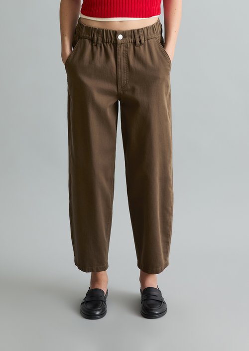 Barrel pants cropped — Hazelnut Brown