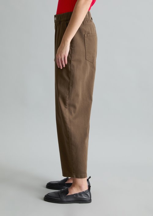 Barrel pants cropped — Hazelnut Brown