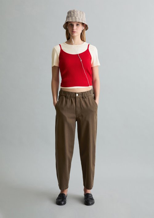 Barrel pants cropped — Hazelnut Brown