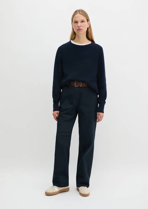 Chino modèle Lande large Thunder Blue en vue de face