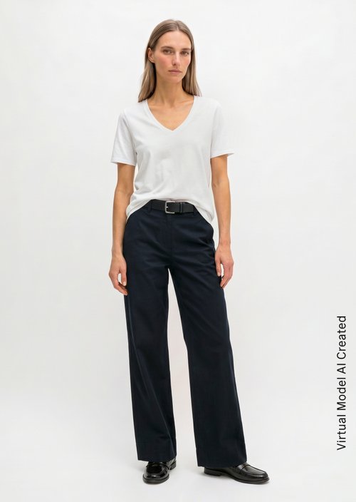 Marc O'polo Damen Blau Chino Model Lande Wide