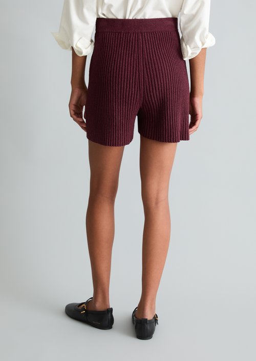 Knitted shorts slim — Merlot Red